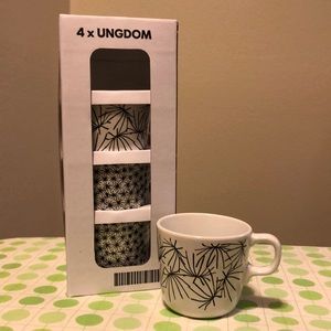 Never been used! Set of 4 IKEA Ungdom 7oz mugs.